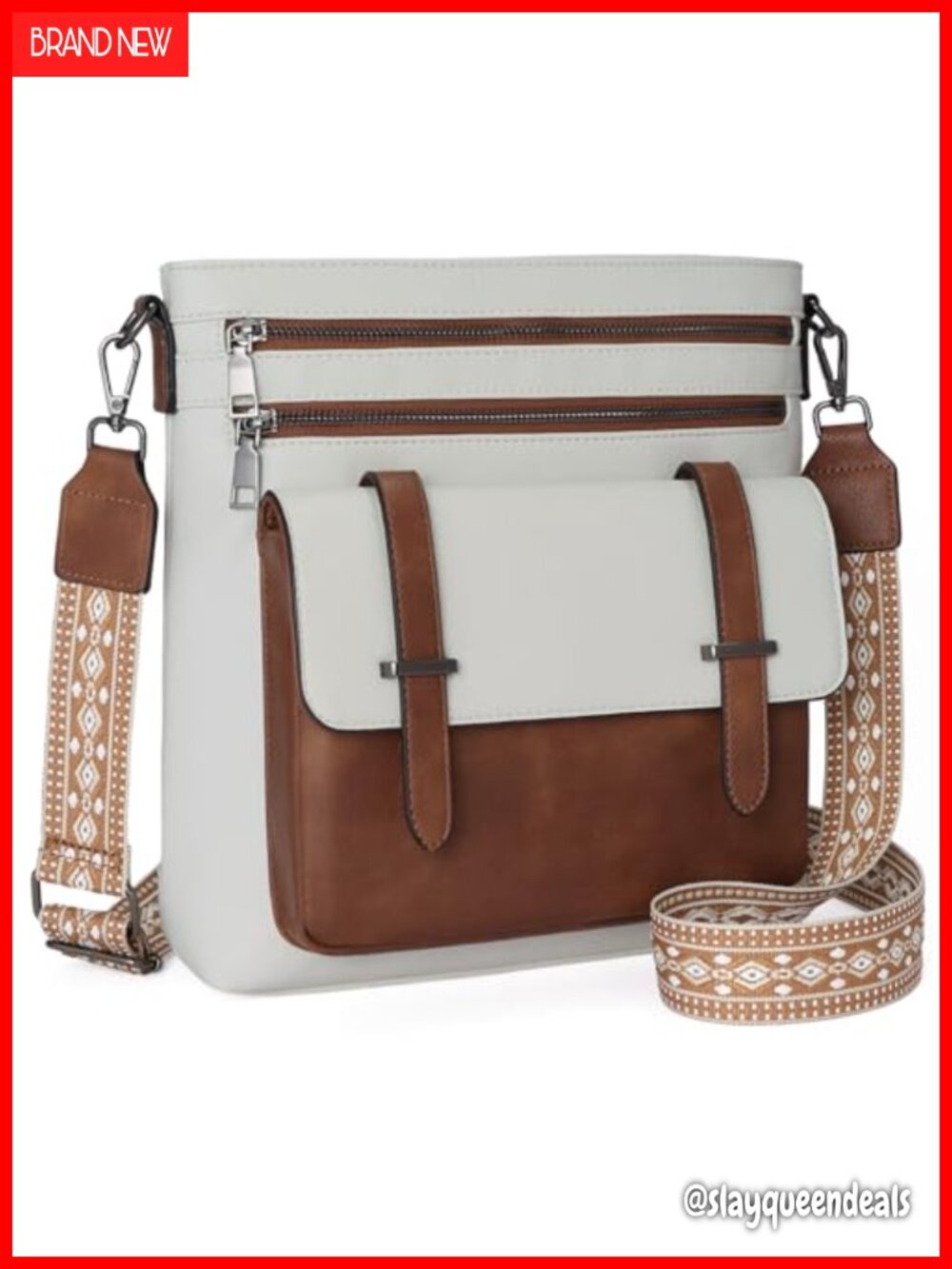 PU Leather Crossbody Bag Women's Zip Shoulder Handbag Casual
